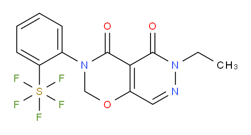 6-ethyl-3-(2-(pentafluoromercapto)phenyl)-2H-pyridazino[4,5-e][1,3]oxazine-4,5(3H,6H)-dione
