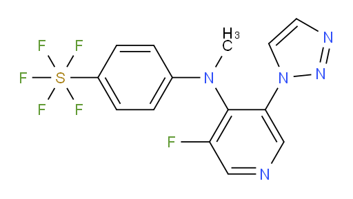 4-((3-fluoro-5-(1H-1,2,3-triazol-1-yl)pyridin-4-yl)(methyl)amino)(pentafluoromercapto)benzene