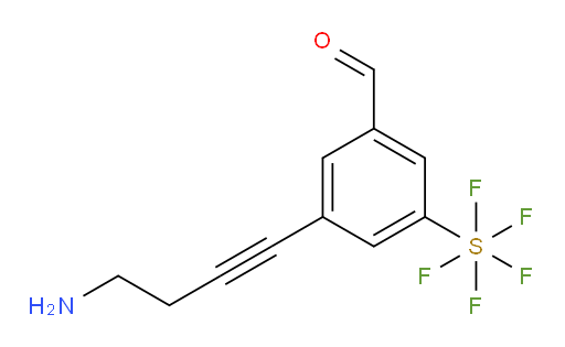 3-(4-aminobut-1-yn-1-yl)-5-(pentafluoromercapto)benzaldehyde