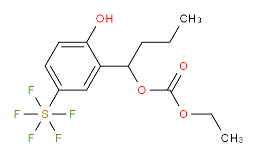 ethyl (1-(2-hydroxy-5-(pentafluoromercapto)phenyl)butyl) carbonate