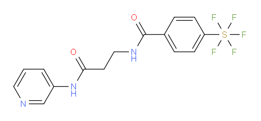 4-(pentafluoromercapto)-N-(3-oxo-3-(pyridin-3-ylamino)propyl)benzamide