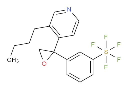 3-(2-(3-butylpyridin-4-yl)oxiran-2-yl)(pentafluoromercapto)benzene