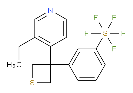 3-(3-(3-ethylpyridin-4-yl)thietan-3-yl)(pentafluoromercapto)benzene