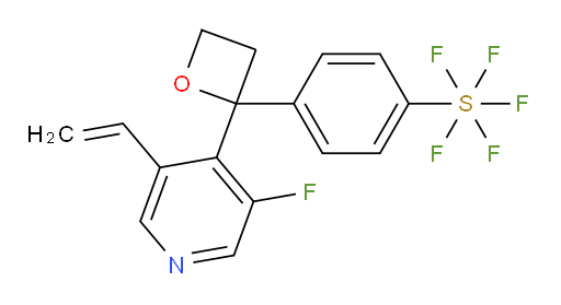 4-(2-(3-fluoro-5-vinylpyridin-4-yl)oxetan-2-yl)(pentafluoromercapto)benzene