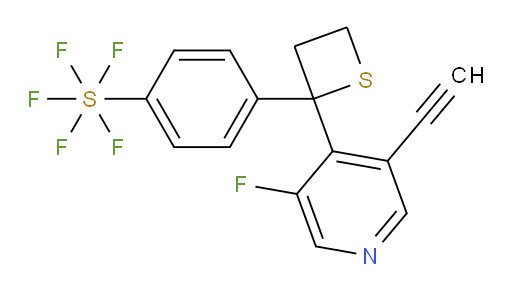 4-(2-(3-ethynyl-5-fluoropyridin-4-yl)thietan-2-yl)(pentafluoromercapto)benzene