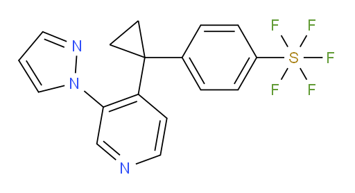 4-(1-(3-(1H-pyrazol-1-yl)pyridin-4-yl)cyclopropyl)(pentafluoromercapto)benzene