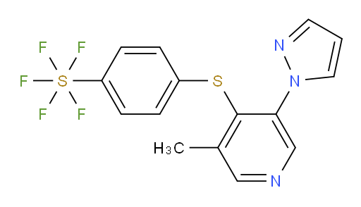 4-((3-methyl-5-(1H-pyrazol-1-yl)pyridin-4-yl)thio)(pentafluoromercapto)benzene