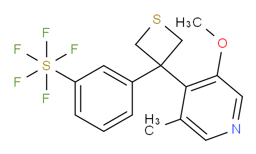 3-(3-(3-methoxy-5-methylpyridin-4-yl)thietan-3-yl)(pentafluoromercapto)benzene
