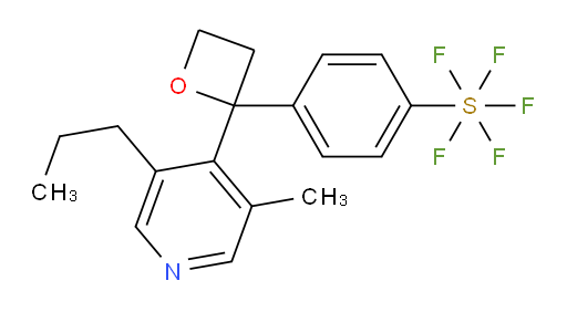 4-(2-(3-methyl-5-propylpyridin-4-yl)oxetan-2-yl)(pentafluoromercapto)benzene