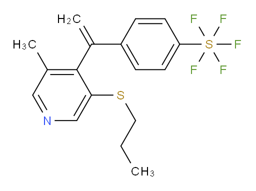 4-(1-(3-methyl-5-(propylthio)pyridin-4-yl)vinyl)(pentafluoromercapto)benzene