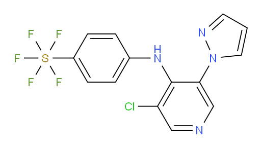 4-((3-chloro-5-(1H-pyrazol-1-yl)pyridin-4-yl)amino)(pentafluoromercapto)benzene