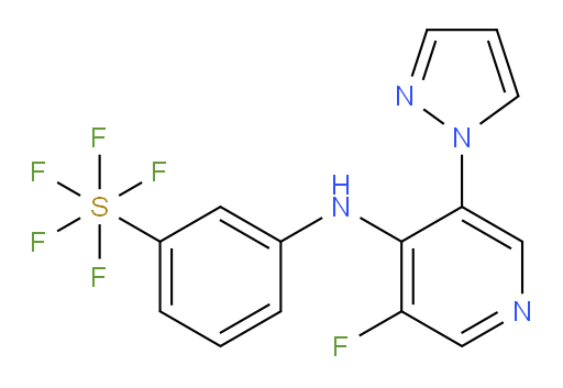 3-((3-fluoro-5-(1H-pyrazol-1-yl)pyridin-4-yl)amino)(pentafluoromercapto)benzene