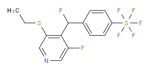4-((3-(ethylthio)-5-fluoropyridin-4-yl)fluoromethyl)(pentafluoromercapto)benzene