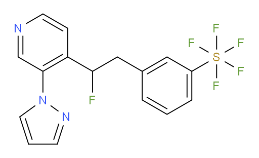 3-(2-(3-(1H-pyrazol-1-yl)pyridin-4-yl)-2-fluoroethyl)(pentafluoromercapto)benzene