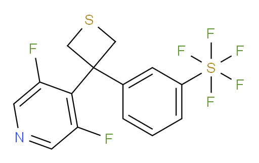 3-(3-(3,5-difluoropyridin-4-yl)thietan-3-yl)(pentafluoromercapto)benzene