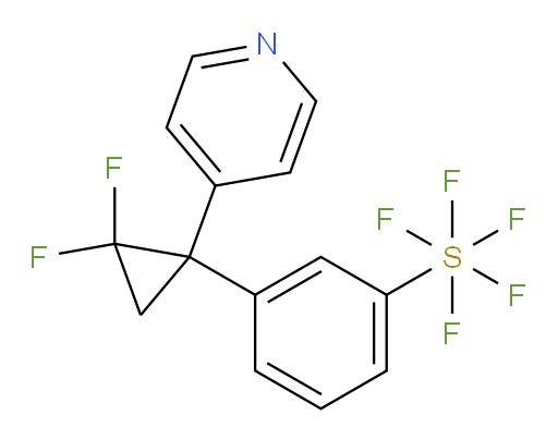 3-(2,2-difluoro-1-(pyridin-4-yl)cyclopropyl)(pentafluoromercapto)benzene