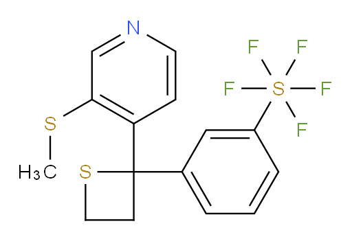 3-(2-(3-(methylthio)pyridin-4-yl)thietan-2-yl)(pentafluoromercapto)benzene