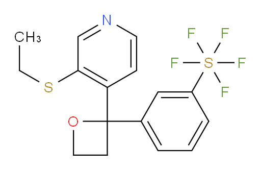 3-(2-(3-(ethylthio)pyridin-4-yl)oxetan-2-yl)(pentafluoromercapto)benzene