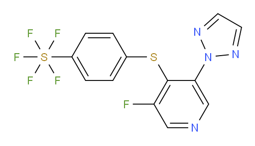 4-((3-fluoro-5-(2H-1,2,3-triazol-2-yl)pyridin-4-yl)thio)(pentafluoromercapto)benzene