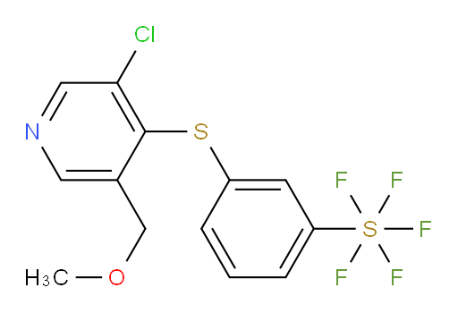 3-((3-chloro-5-(methoxymethyl)pyridin-4-yl)thio)(pentafluoromercapto)benzene