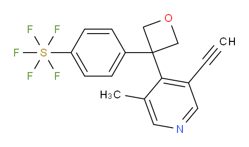 4-(3-(3-ethynyl-5-methylpyridin-4-yl)oxetan-3-yl)(pentafluoromercapto)benzene