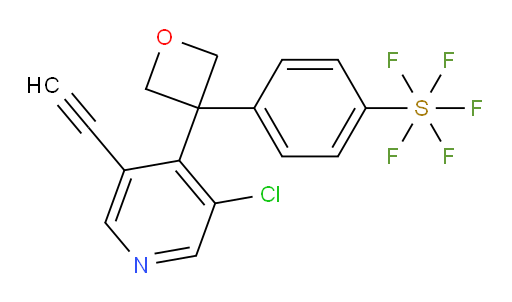 4-(3-(3-chloro-5-ethynylpyridin-4-yl)oxetan-3-yl)(pentafluoromercapto)benzene