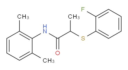 N-(2,6-dimethylphenyl)-2-((2-fluorophenyl)thio)propanamide