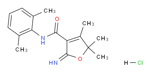 N-(2,6-dimethylphenyl)-2-imino-4,5,5-trimethyl-2,5-dihydrofuran-3-carboxamide hydrochloride