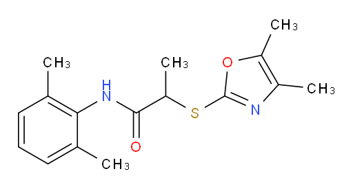 2-((4,5-dimethyloxazol-2-yl)thio)-N-(2,6-dimethylphenyl)propanamide