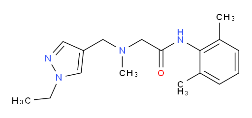 N-(2,6-dimethylphenyl)-2-(((1-ethyl-1H-pyrazol-4-yl)methyl)(methyl)amino)acetamide