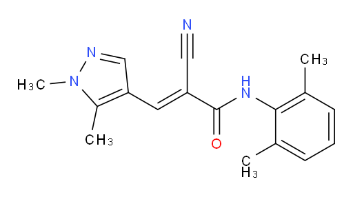 (E)-2-cyano-3-(1,5-dimethyl-1H-pyrazol-4-yl)-N-(2,6-dimethylphenyl)acrylamide