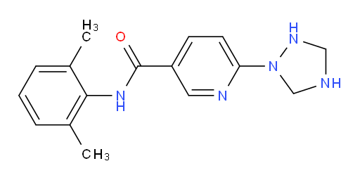 N-(2,6-dimethylphenyl)-6-(1,2,4-triazolidin-1-yl)nicotinamide