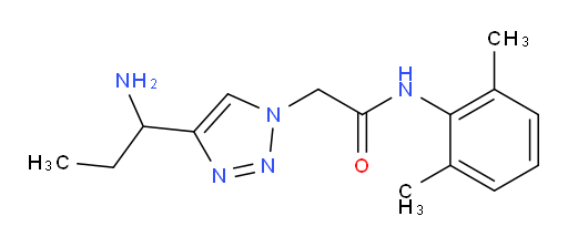 2-(4-(1-aminopropyl)-1H-1,2,3-triazol-1-yl)-N-(2,6-dimethylphenyl)acetamide