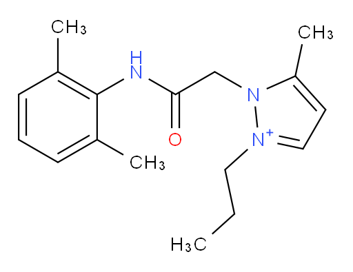 1-(2-((2,6-dimethylphenyl)amino)-2-oxoethyl)-5-methyl-2-propyl-1H-pyrazol-2-ium