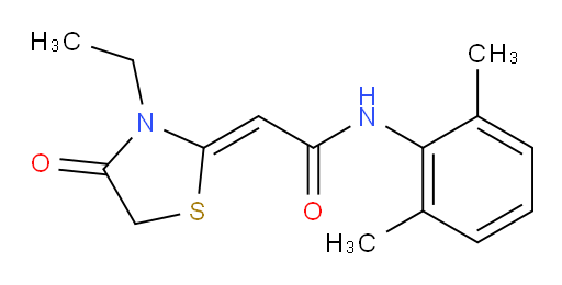(Z)-N-(2,6-dimethylphenyl)-2-(3-ethyl-4-oxothiazolidin-2-ylidene)acetamide