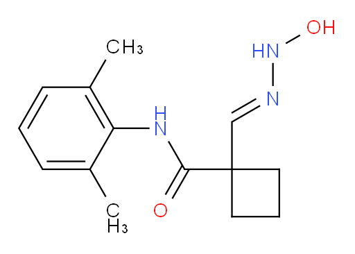 (E)-N-(2,6-dimethylphenyl)-1-((2-hydroxyhydrazono)methyl)cyclobutanecarboxamide
