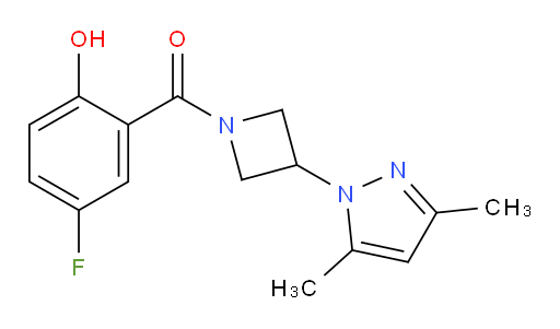 (3-(3,5-dimethyl-1H-pyrazol-1-yl)azetidin-1-yl)(5-fluoro-2-hydroxyphenyl)methanone