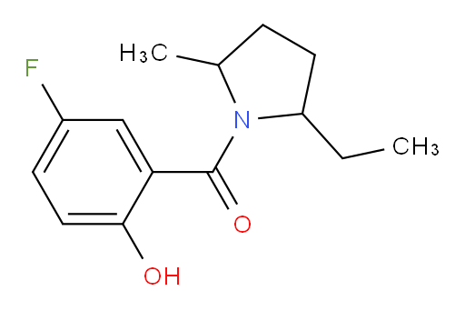 (2-ethyl-5-methylpyrrolidin-1-yl)(5-fluoro-2-hydroxyphenyl)methanone