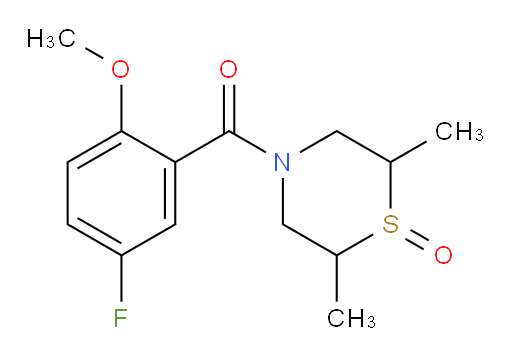 (2,6-dimethyl-1-oxidothiomorpholino)(5-fluoro-2-methoxyphenyl)methanone
