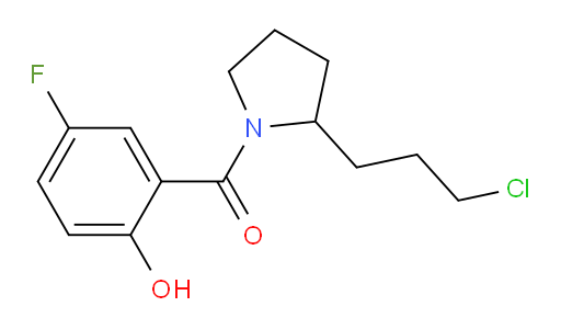 (2-(3-chloropropyl)pyrrolidin-1-yl)(5-fluoro-2-hydroxyphenyl)methanone