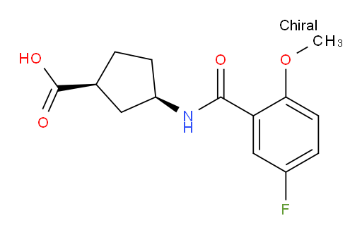 (1S,3R)-3-(5-fluoro-2-methoxybenzamido)cyclopentanecarboxylic acid