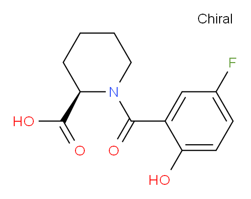 (R)-1-(5-fluoro-2-hydroxybenzoyl)piperidine-2-carboxylic acid