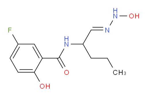 (E)-5-fluoro-2-hydroxy-N-(1-(2-hydroxyhydrazono)pentan-2-yl)benzamide