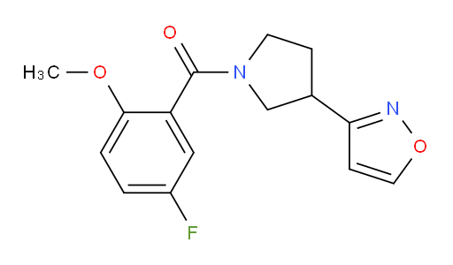(5-fluoro-2-methoxyphenyl)(3-(isoxazol-3-yl)pyrrolidin-1-yl)methanone