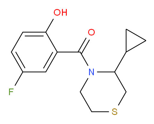 (3-cyclopropylthiomorpholino)(5-fluoro-2-hydroxyphenyl)methanone