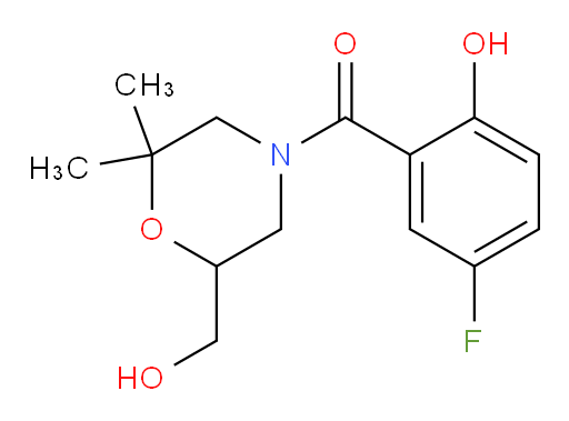 (5-fluoro-2-hydroxyphenyl)(6-(hydroxymethyl)-2,2-dimethylmorpholino)methanone