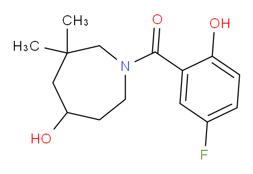 (5-fluoro-2-hydroxyphenyl)(5-hydroxy-3,3-dimethylazepan-1-yl)methanone