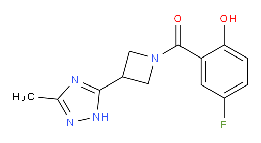 (5-fluoro-2-hydroxyphenyl)(3-(3-methyl-1H-1,2,4-triazol-5-yl)azetidin-1-yl)methanone