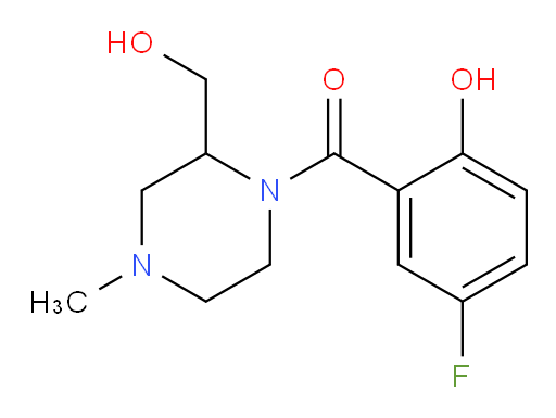 (5-fluoro-2-hydroxyphenyl)(2-(hydroxymethyl)-4-methylpiperazin-1-yl)methanone