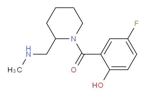 (5-fluoro-2-hydroxyphenyl)(2-((methylamino)methyl)piperidin-1-yl)methanone